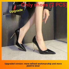 (Black 10cm,35)Minimalist High Heeled Shoes With Solid Color And Pointed Design Women For