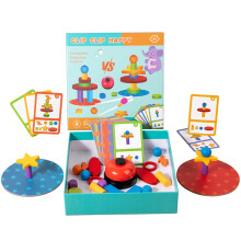 Wooden Block Game With Large Pieces For Preschool Kids And Interaction Parent