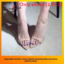 (Apricot,40)High Heeled Slippers With Slipon Design And Pointed Design For Summer Casual