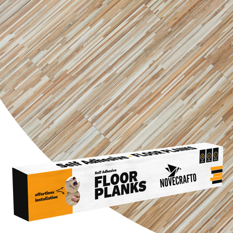 (Honeyline Grain, 10) Self Adhesive Floor Planks - Vinyl Flooring Set Peel And Stick Floor Tiles 36X5.98in (91.4X15.2cm) - Vinyl Floor Tiles Wood Eff 5061064151355