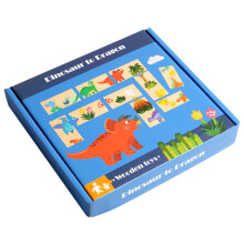 Wooden Dinosaur Domino Chain For Kids Educational Fun And Development Mind