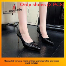 (Black 7cm,36)Minimalist High Heeled Shoes With Solid Color And Pointed Design For Women
