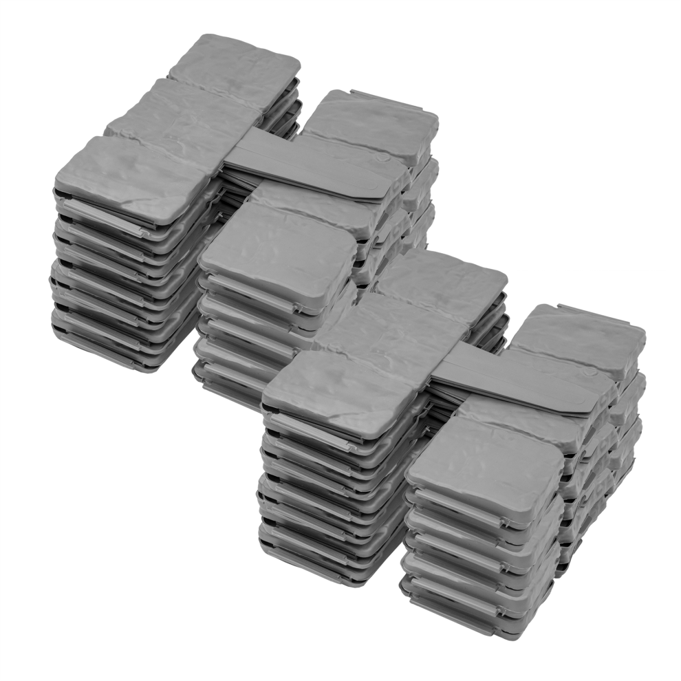 Kct (6X 10Pc - Stone Slab Border) Stone Slab Style Plastic Garden Lawn Borders