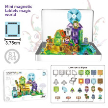 (Magic World 81pcs)Castillo de cuento de hadas y juego de rompecabezas magnético de Navidad para niños juego creativo