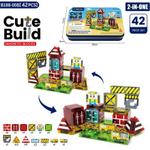 (Engineer 42pcs)Castillo de cuento de hadas y juego de rompecabezas magnético de Navidad para niños juego creativo