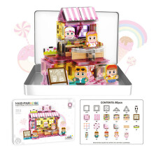 (Dessert Shop 80pcs)Fairy Tale Castle And Christmas Magnetic Puzzle Set For Childrens Creative Play
