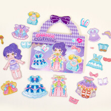 (Purple)Tablero de rompecabezas magnético para niños hágalo usted mismo con motivos de princesa para mejorar el cerebro jugar y