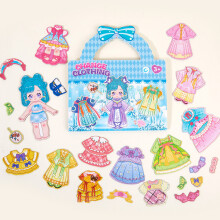 (Blue)Kids Diy Magnetic Puzzle Board With Princess Motifs For Brain Boosting And Play