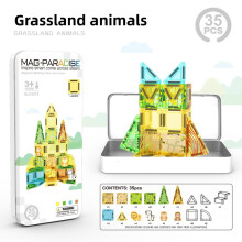 (Prairie 35pcs)Fairy Tale Castle And Christmas Magnetic Puzzle Set For Childrens Play Creative