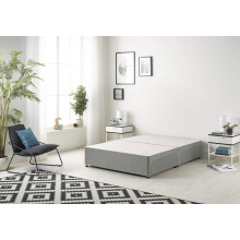 Bed Centre Flexby Divan Base Only with No Drawers and No Headboard - Available in 3ft,4ft,5ft and 6ft- Fabric (4FT Small Double, Tweed Grey Fabric)