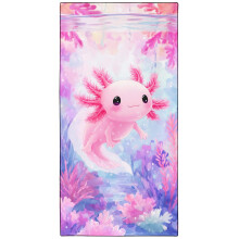 Violetpos Pink Axolotl Beach Towel, Extra Large 180x90 cm 250GSM Microfibre, Sand Free Quick Dry