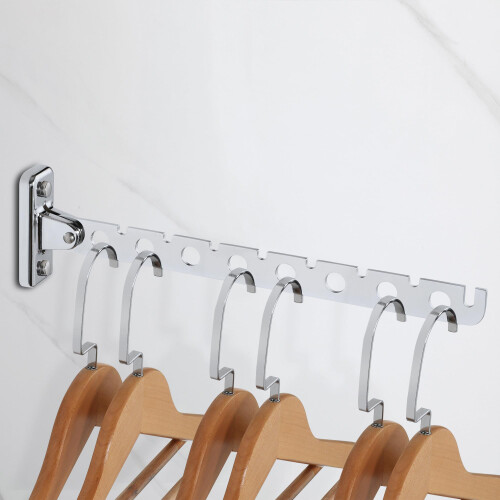 Mooche Wall Mounted Clothes Rail Chrome, Wall Clothes Drying Rack, 31CM