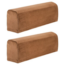 sourcing map Stretch Sofa Armrest Covers Camel 2 Pcs