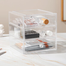 Makeup Organiser Storage Box, Acrylic Cosmetic Storage Case Jewelry Display Drawer Caddy for Sunglasses Jewelry Vanity Kitchen Cabinet Bathroom