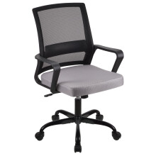 T-THREE.Adjustable office chair, ergonomic mesh swivel seat, with lumbar support, height adjustment, 360Â rotation, and tilt function