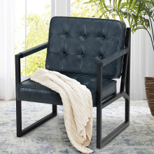 COLAMY Mid Century Modern Accent Chair Set of 1, Comfy Living Room Armchair with Metal Legs