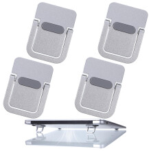 WJIAAA 4PCS Portable Keyboard Riser Self Adhesive Laptop Stand Black Mini Invisible Computer Feet for Desk Computer Keyboard Stand Laptop Holder with