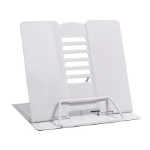 Book Stand, Multifunctional Metal Book Holder for Reading (White)