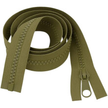 30" (76cm) Olive Chunky Zip - Heavy-Duty Open-Ended Separating