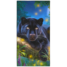 Violetpos Firefly Black Panther Beach Towel, Extra Large 180x90 cm 250GSM Microfibre, Sand Free Quick Dry