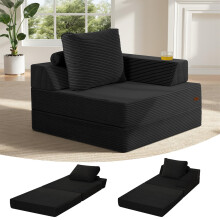 MeMoreCool Folding Sofa Bed Single, Convertible Boneless Couch with Pillow