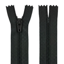 22" (55.9cm) Black Zip - Closed-End - Dressmaking, Sewing & Craft