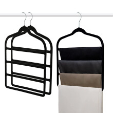 Baoswi 3 Pack Space Saving Non-Slip Jeans Slack Trousers Hangers Multiple Velvet Clothes Hanger Closet Organizer for Jeans,Scarf,Tie