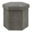 PINPLUS Chenille Ottoman Storage Box, Hexagonal Folding Stool, Grey 1