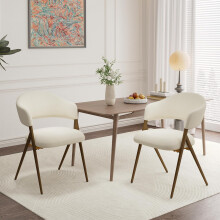 COLAMY Ergonomic Linen Dining Chair with 135Â Recline, Breathable Cotton-Linen Fabric, Wooden-Look Metal Legs, 125kg Capacity