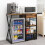 PUNCIA Coffee Bar Cabinet with Mini Fridge Space for Dorm Kitchen Retro 1