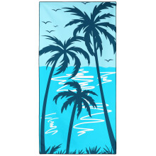 Violetpos Blue Palm Tree Silhouette Beach Towel, Extra Large 180x90 cm 250GSM Microfibre, Sand Free Quick Dry