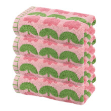 sourcing map 4 Pcs Bathroom Hand Towels Pink Soft Absorbent Face Towels Cotton Wash Cloths 13 x 29 Inch Kitchen Hand Towels for Bathroom Gym Drying