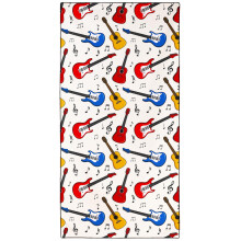 Violetpos Colorful Guitar & Music Note Beach Towel, Extra Large 180x90 cm 250GSM Microfibre, Sand Free Quick Dry