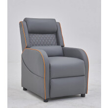 Home Detail Nova Recliner Gaming Chair, Grey With Orange Trim