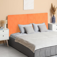 sourcing map Bed Headboard Slipcover, 120cm Jacquard Fabric Stretch Protector Covers, Dustproof Cover for 1.2m Headboard Bedroom Decor, Orange
