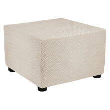 sourcing map Stretch Ottoman Cover Twill Square Ottoman Slipcover with Elastic for Foot Stool Living Room Bedroom Fit Length 57-70cm / 23"-27"