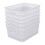Sandmovie White Plastic Rattan Storage Baskets, 6 Packs 1