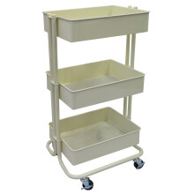 ASPECT 3-Tier Storage Rolling Cart, Vanilla, 43x35x78.5cm