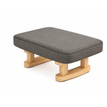 Small Footstool Ottoman, Removable Cover Fabric Foot Stool Rest with Wooden Legs and Non-Slip Soft Padding, Modern Footstools Step for Couch, Desk