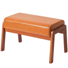 IBUYKE 14.2â H Large Foot Stool Ottoman, Rectangle PU Faux Leather Foot Rest with Padded Seat and Wood Legs