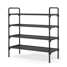 Kitsure Space-Saving Shoe Rack for Closet, 70.0 cm Wide - 4 Tiers, Black