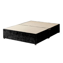 WINDSOR Velvet Divan Base, Fabric, Black, King, 2-Piece