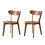 100% FAS Solid Oak Dining Chairs 2PCS Curved Backrest Wooden Side Chairs 1