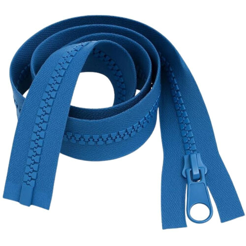 40" (101.5cm) Mid Blue Chunky Zip - Heavy-Duty Open-Ended Separating