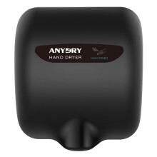 anydry 2800B Commercial Hand Dryer For Toilets,Heavy Duty Stainless Steel Electric Hand Dryers,With Banner.(Matte Black)