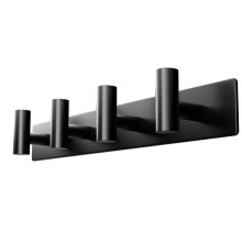 Black Wall Mounted Coat Rack â“ 4 T-Shaped Hooks on 12.6" Metal Rail (1 Pcs)