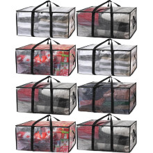 ClearSpace Heavy Duty Moving Bags or Storage Bins with Lids, Clear, 8 Pack