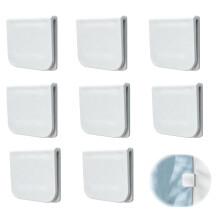 8PCS Shower Curtain Clips, Self-Adhesive Anti-Splash, Windproof Holders for Bathroom and Camper Walls