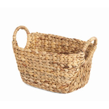 Compactor Caracas Storage Basket, Hand-Woven Water Hyacinth with 2 Handles, Ideal Hamper for Toy Storage, Bathroom and Living Rooms, Medium Size