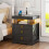 Gurexl LED Bedside Table with Gun Drawer, Charging Bedside Table with USB & Type-C Port, Human Sensor Light 1